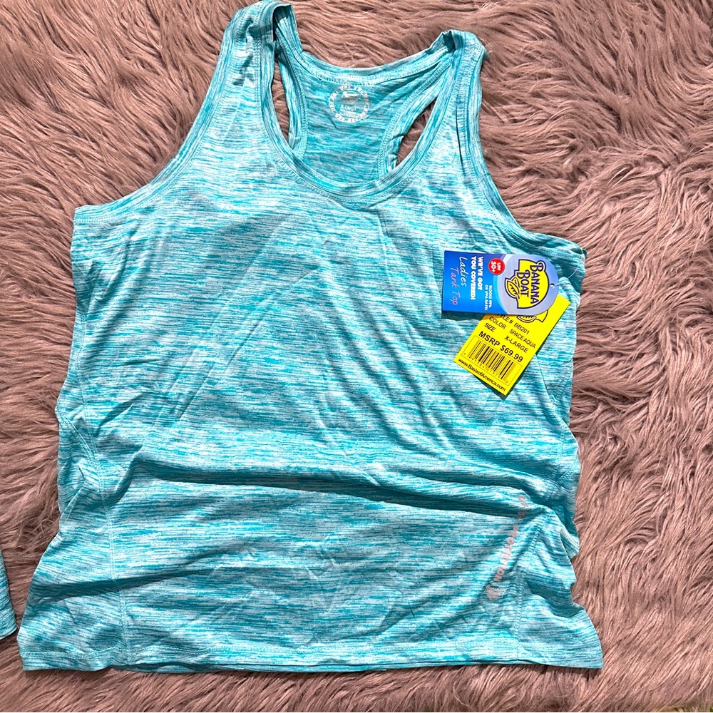 NEW Banana Boat Women Summer Beach Tank top UPF 50+ block 99% of UVA Rays,